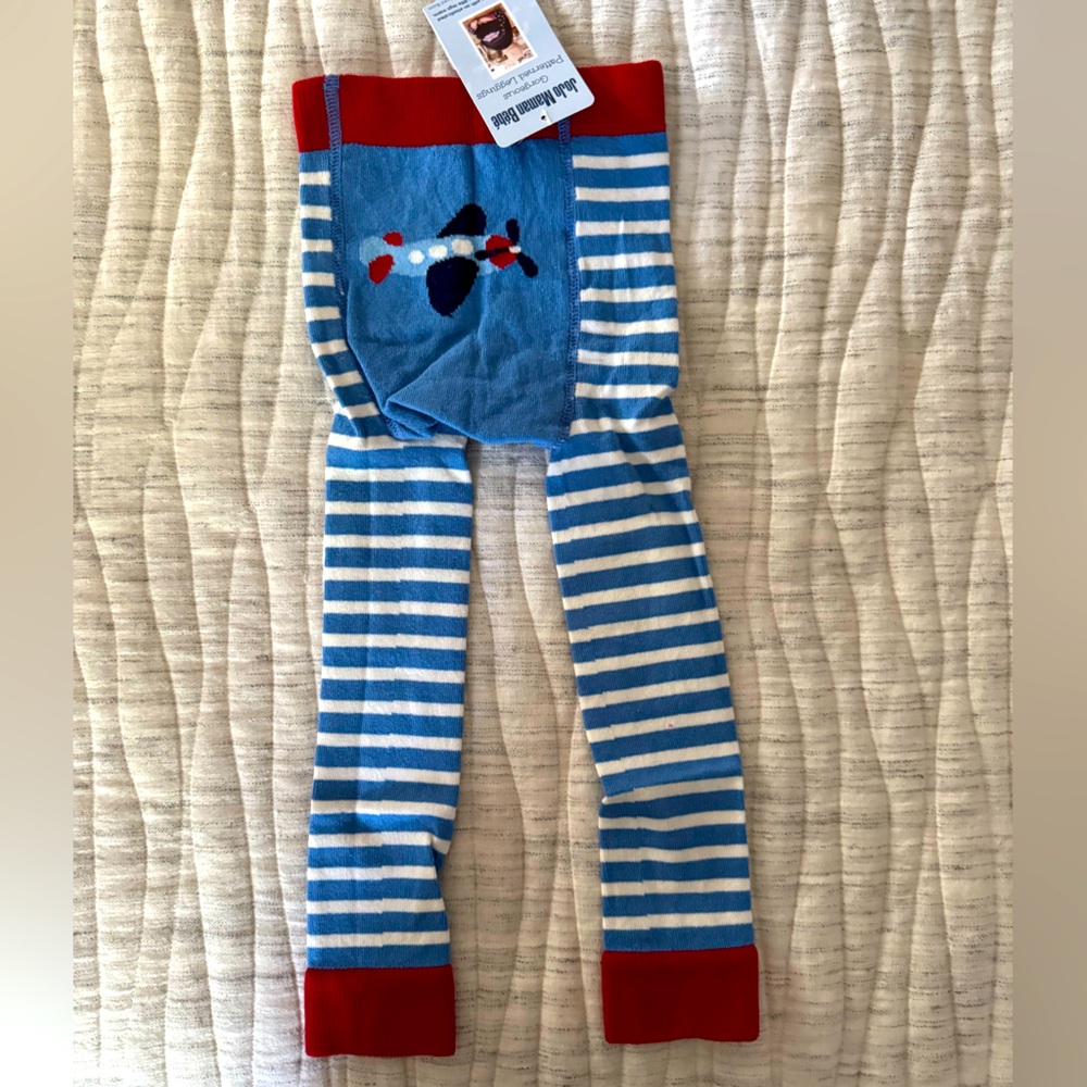 Jojo Maman Bébé Airplane stripped leggings 2-3 years NWT